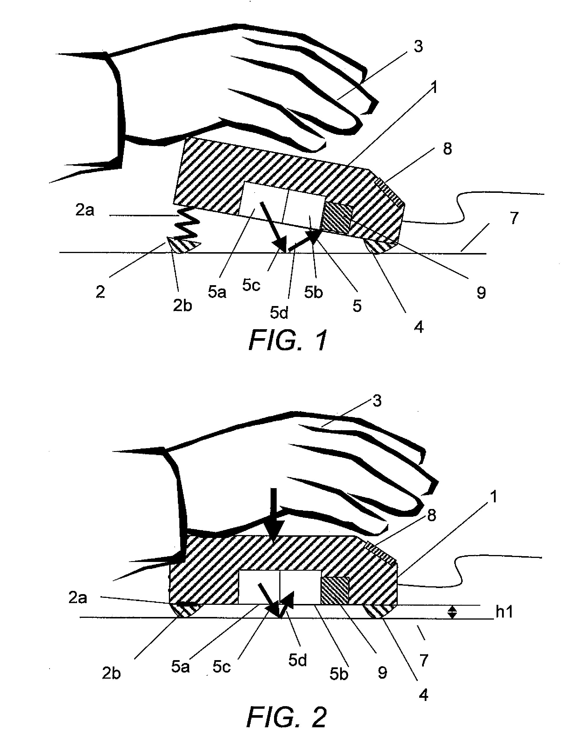 Input device for pointing coordinates