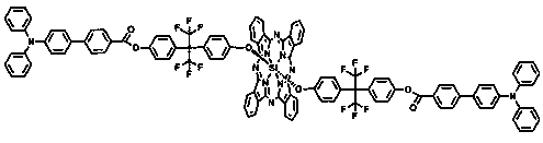 Trianilino fluoroaryl benzyl ether dendrimer substituted silicon phthalocyanine and its preparation method and application