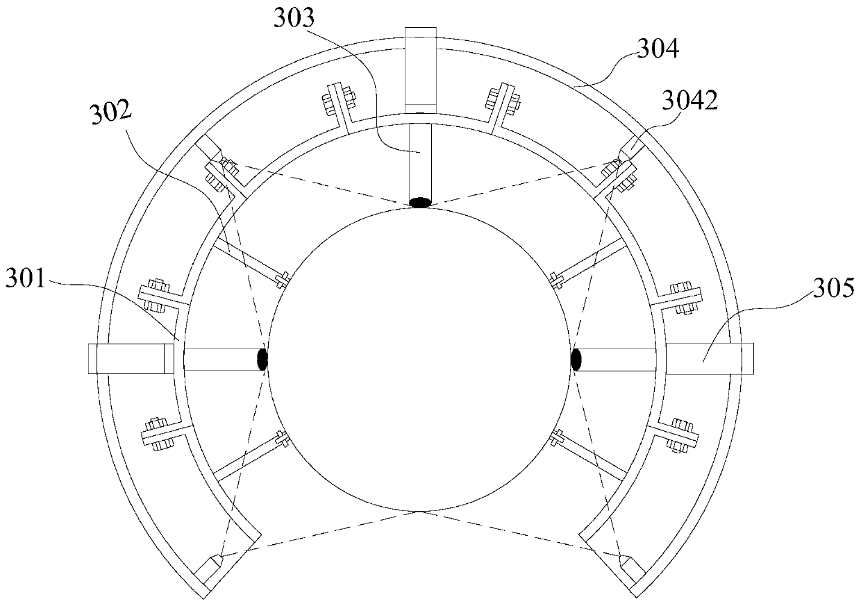 Overhead pipeline paint spraying walking device and overhead pipeline paint spraying method