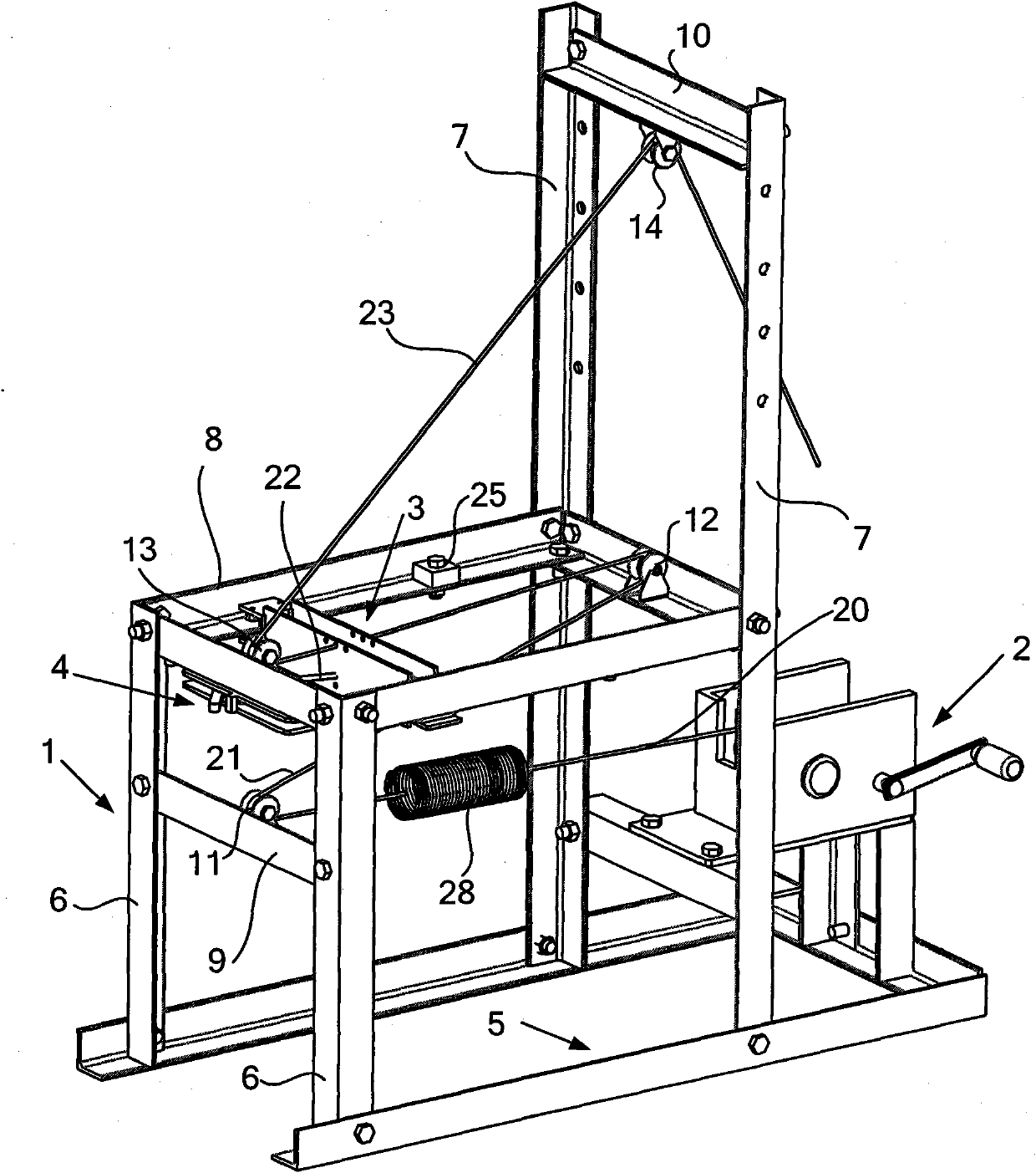 Simulation device for air airflow tripping force experiments of arm