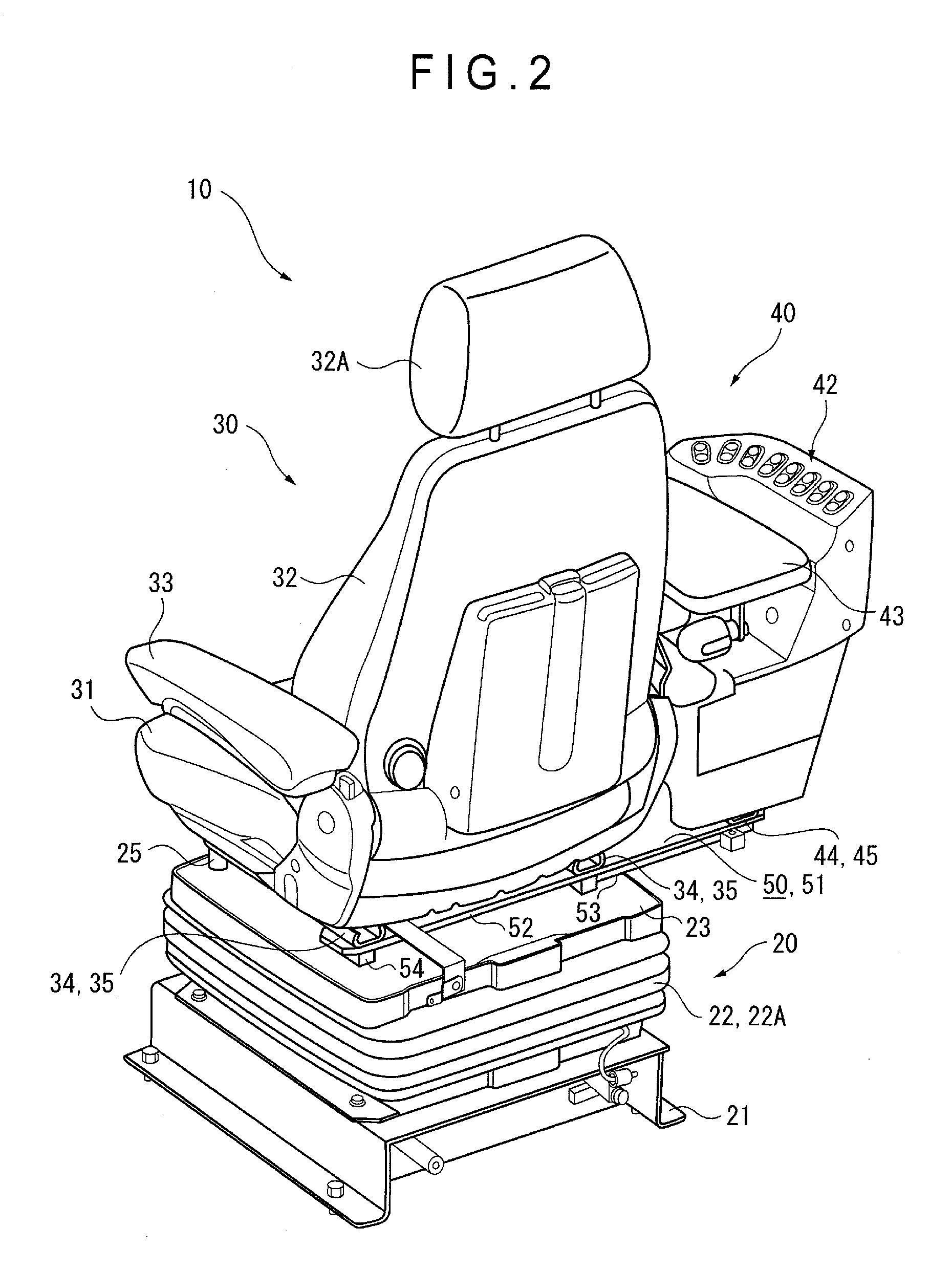 Operator Seat Structure of Construction Machine