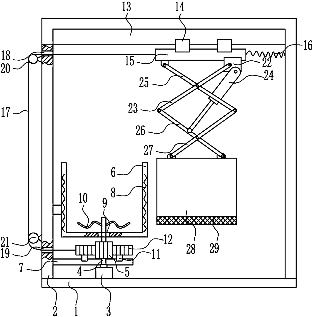 A lifting type descaling device for forged products