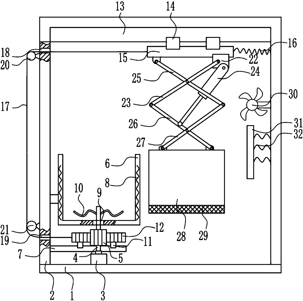 A lifting type descaling device for forged products