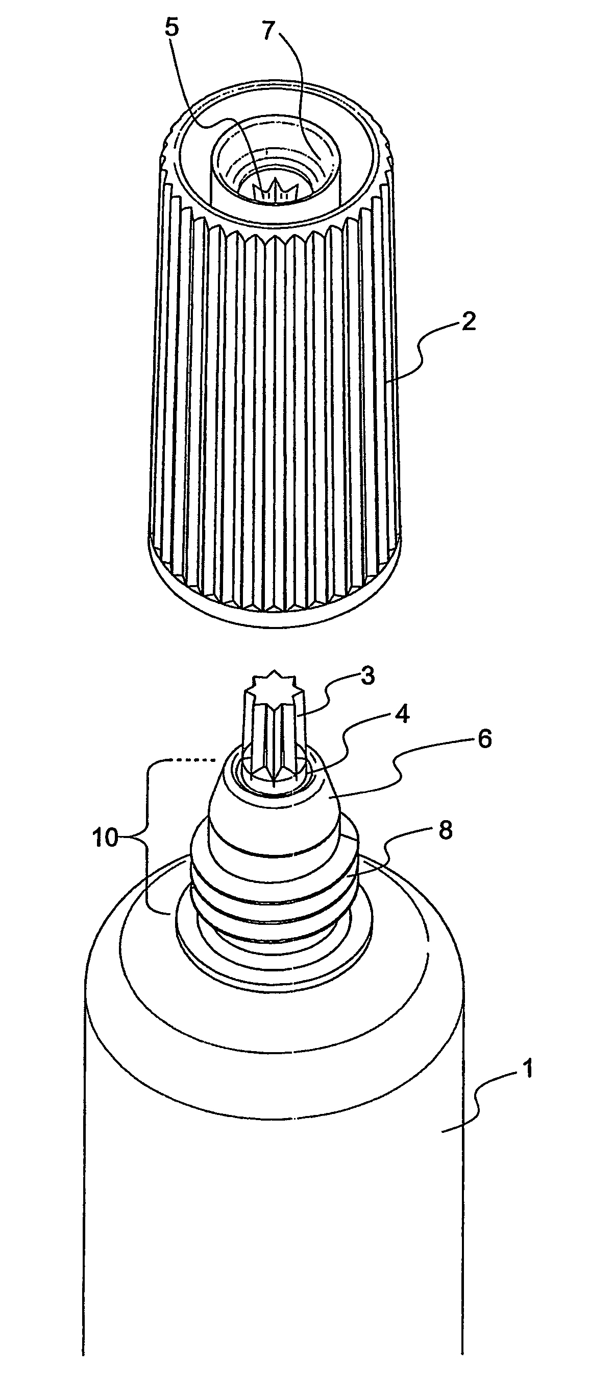 Tamper evident tube closure with twist-away centering