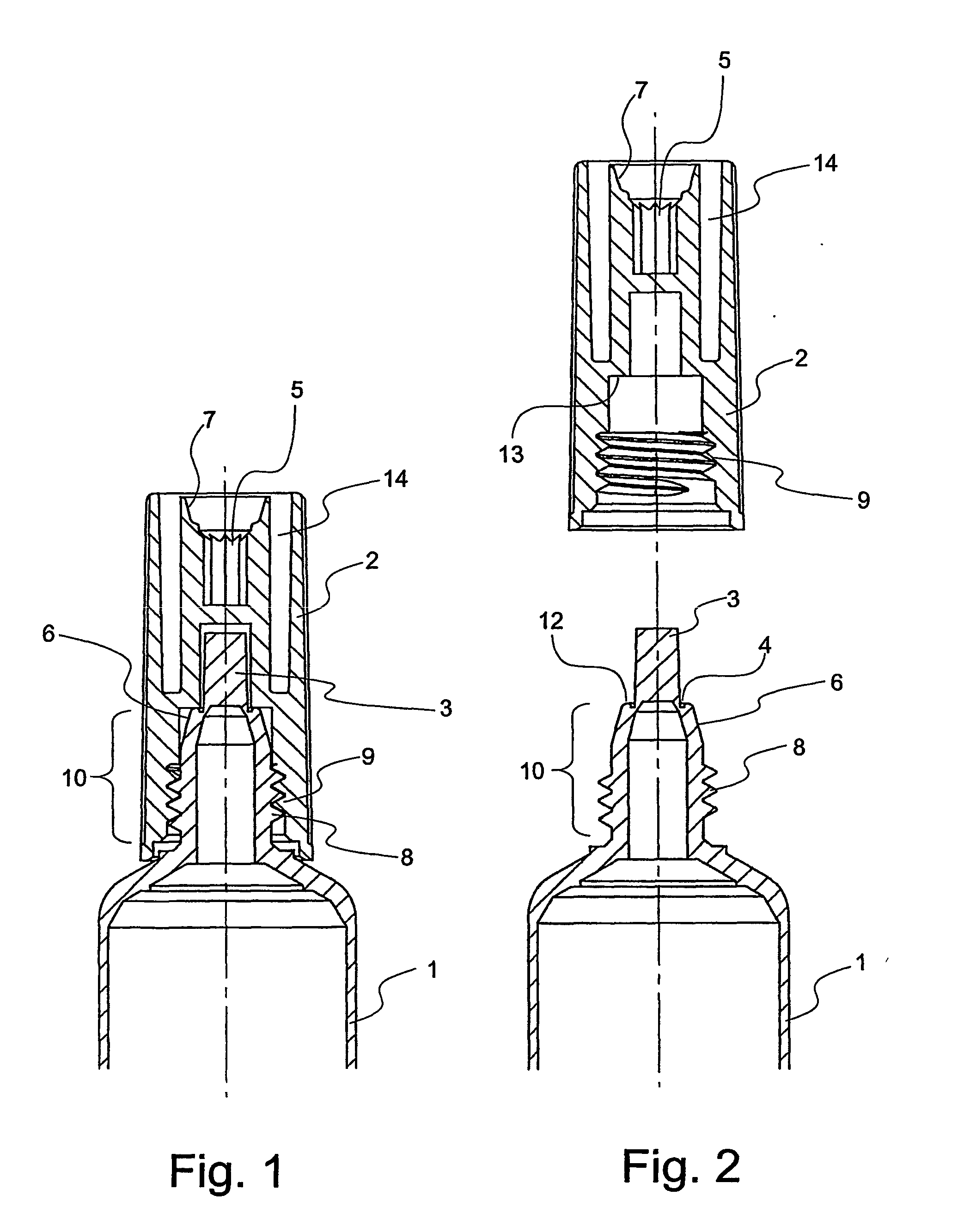 Tamper evident tube closure with twist-away centering