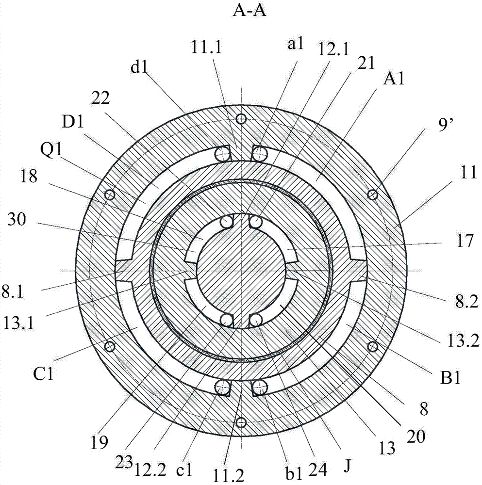 Hydraulic transformer with combined valve plate and its hydraulic circuit