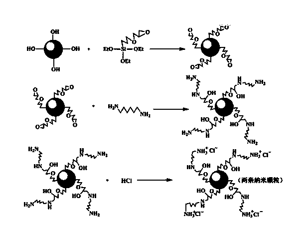 Preparation method for amphiphilic nanometer particle and application of amphiphilic nanometer particle to prepare Pickering emulsion