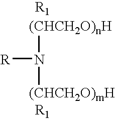 Microemulsions containing alkoxylated amine carboxylates