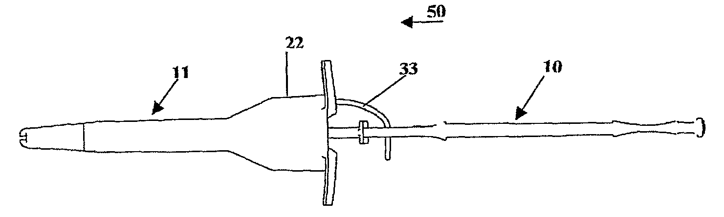 Method and Device for Securely Loading and Mounting a Tubular Device in a Flexible Wall and Manufacturing Method for said Loading Device