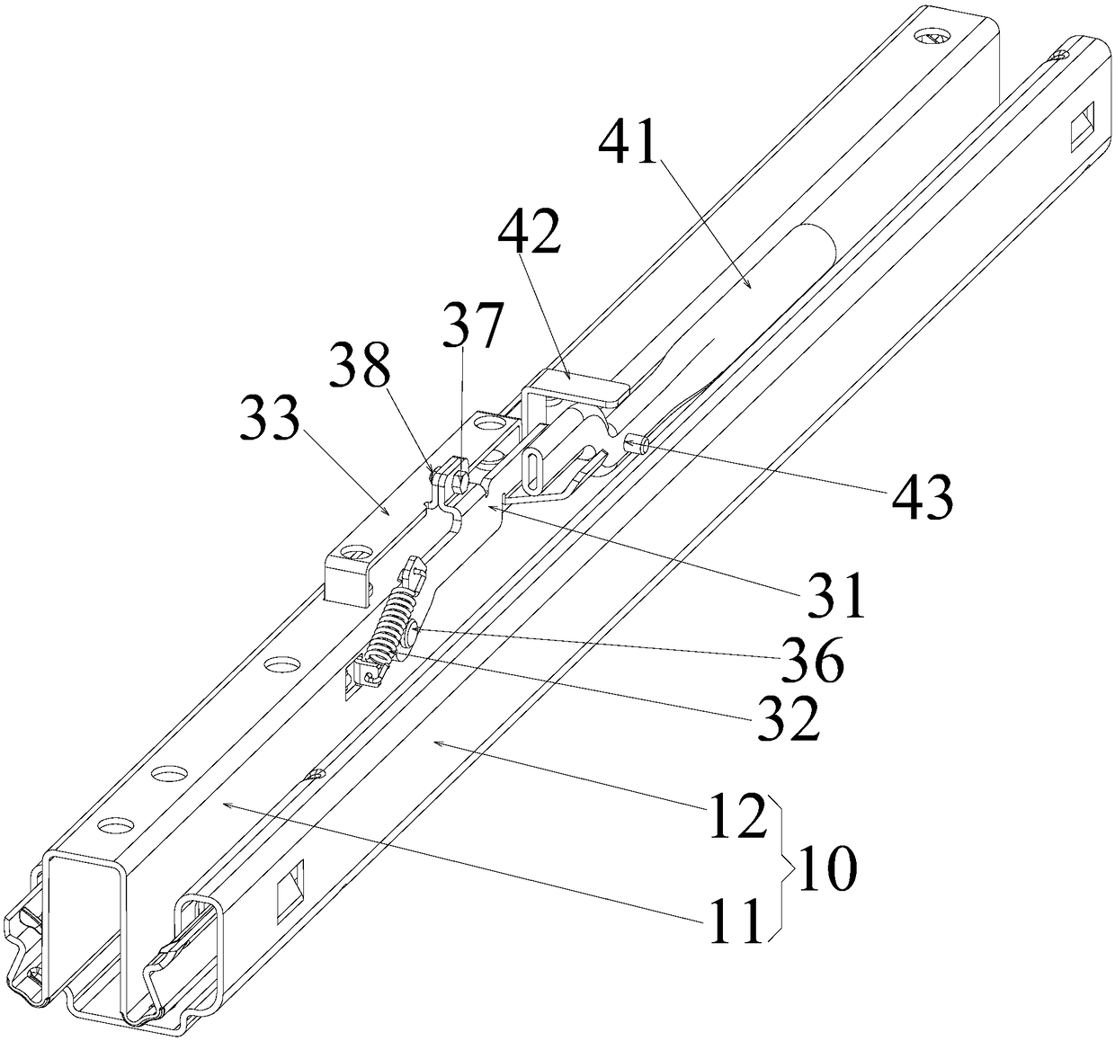 Vehicle seat and slide rail locking and stopping and unlocking mechanism thereof