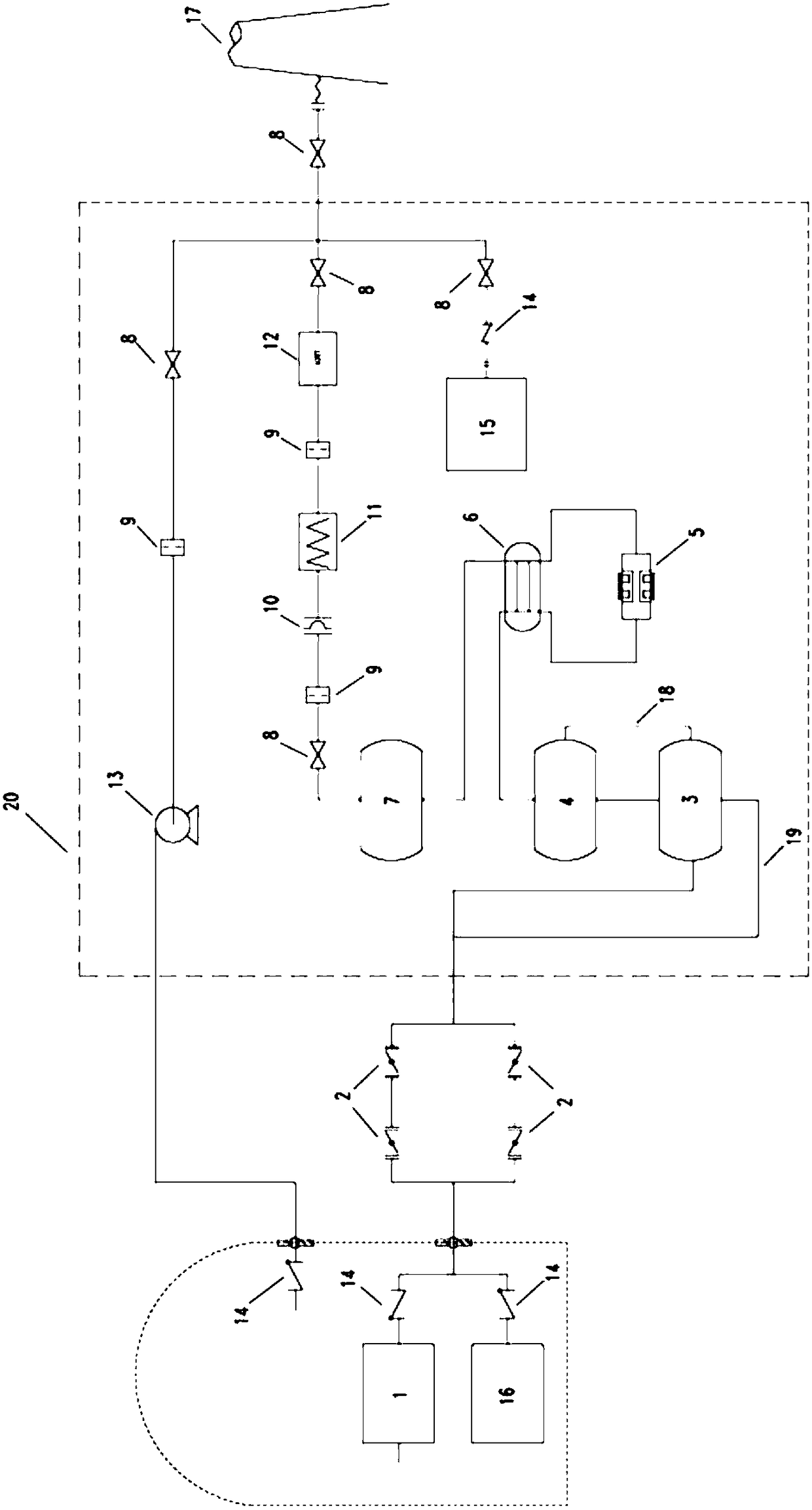 Containment vessel pressure relieving, filtering, and discharging comprehensive system