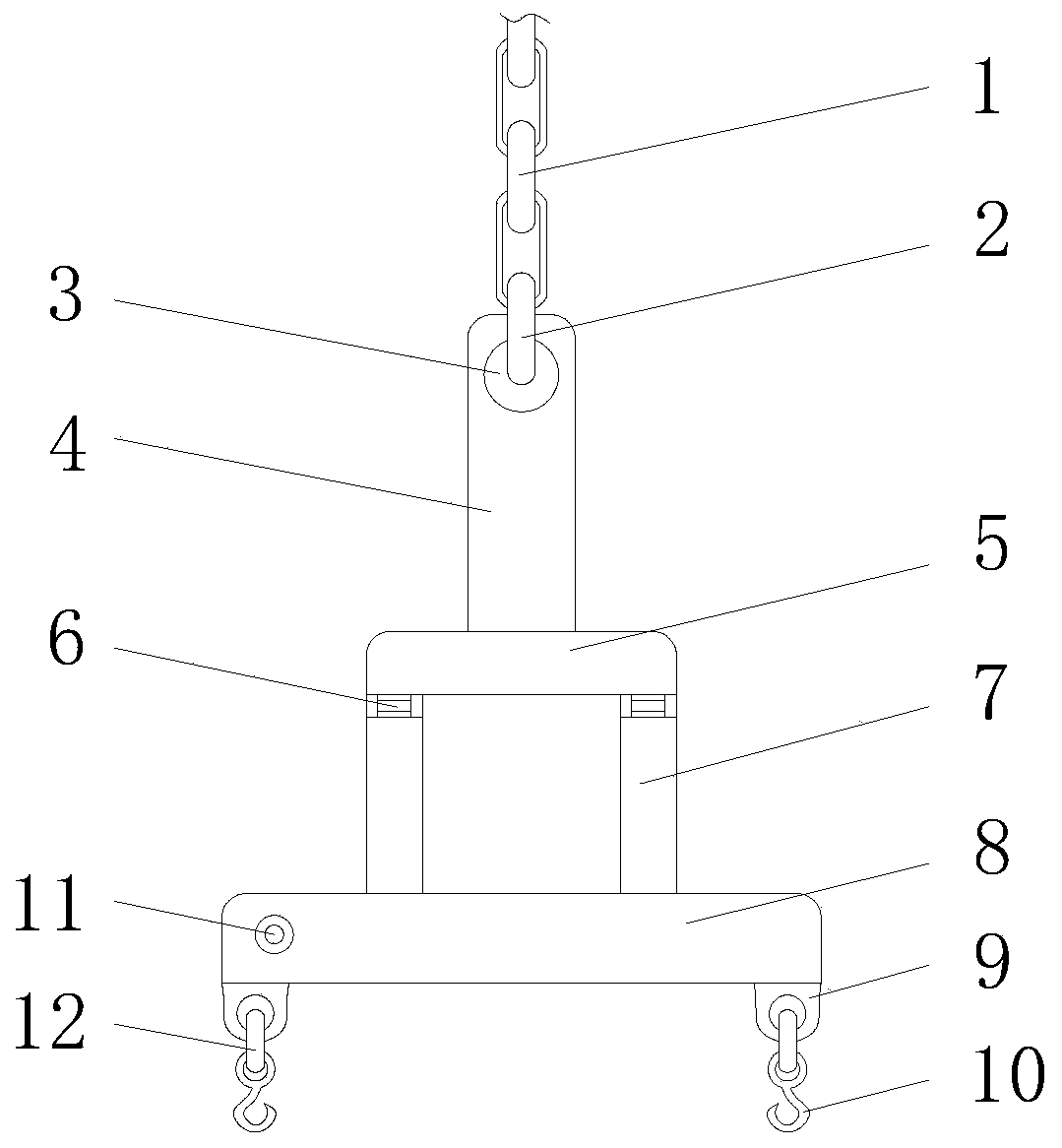 A high-balance sling bracket for a crane