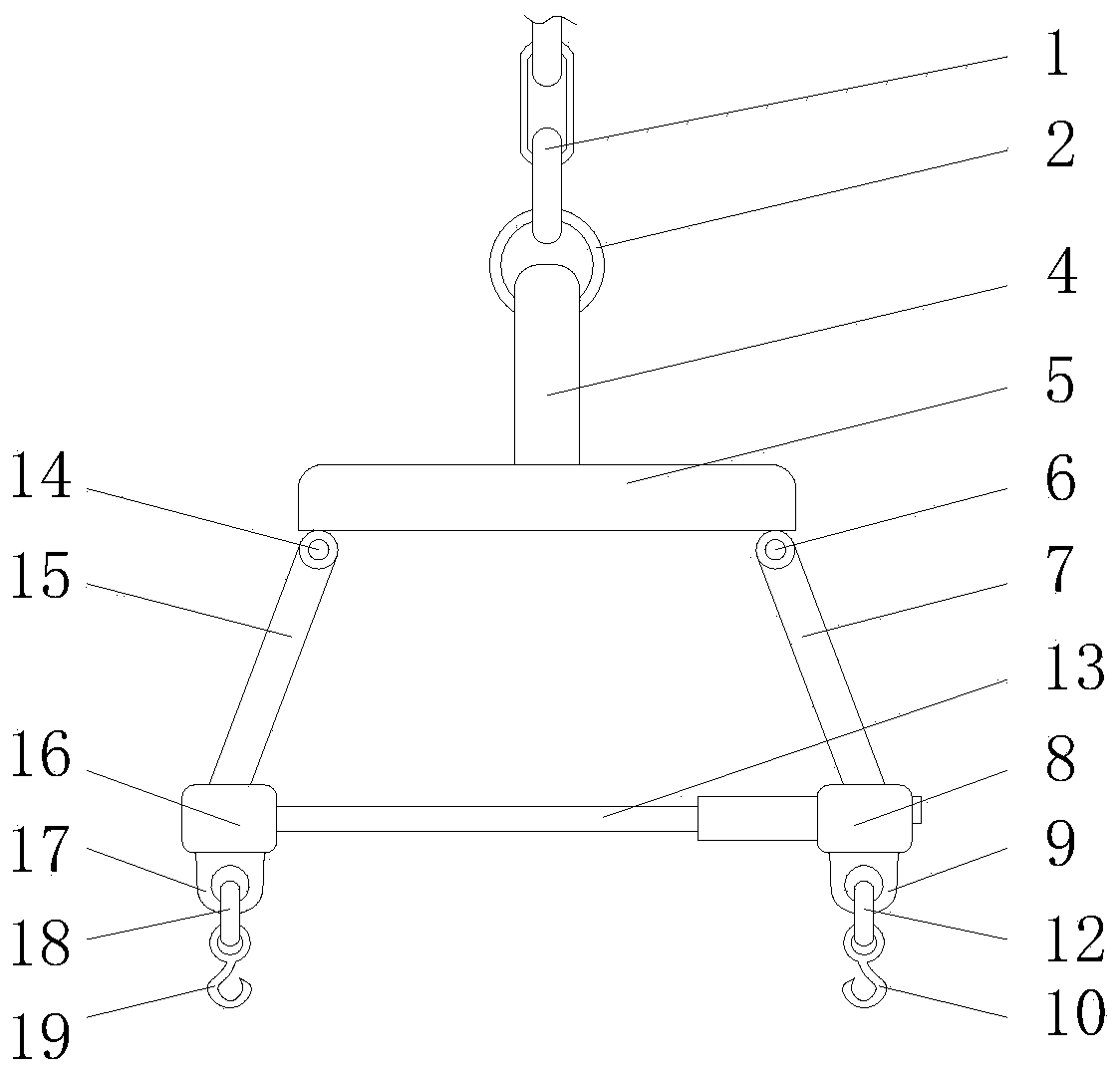 A high-balance sling bracket for a crane