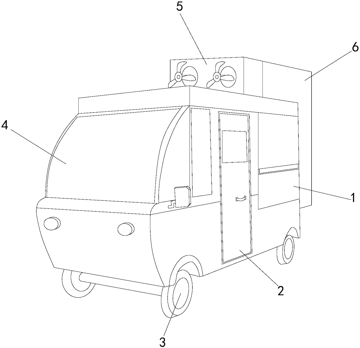 Push cart using wind hydrogen new energy power device