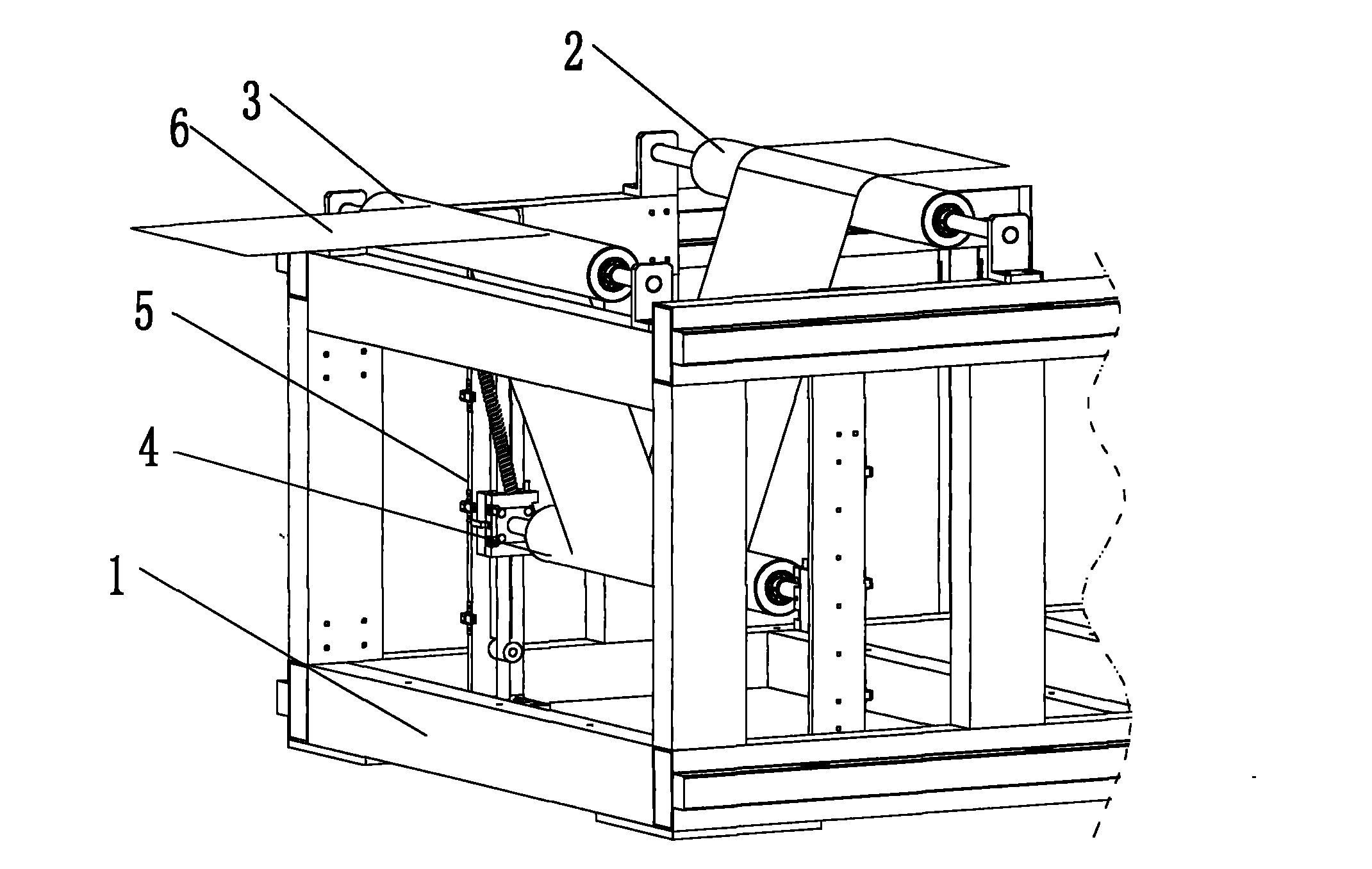 Coiled material conveying and tensioning device