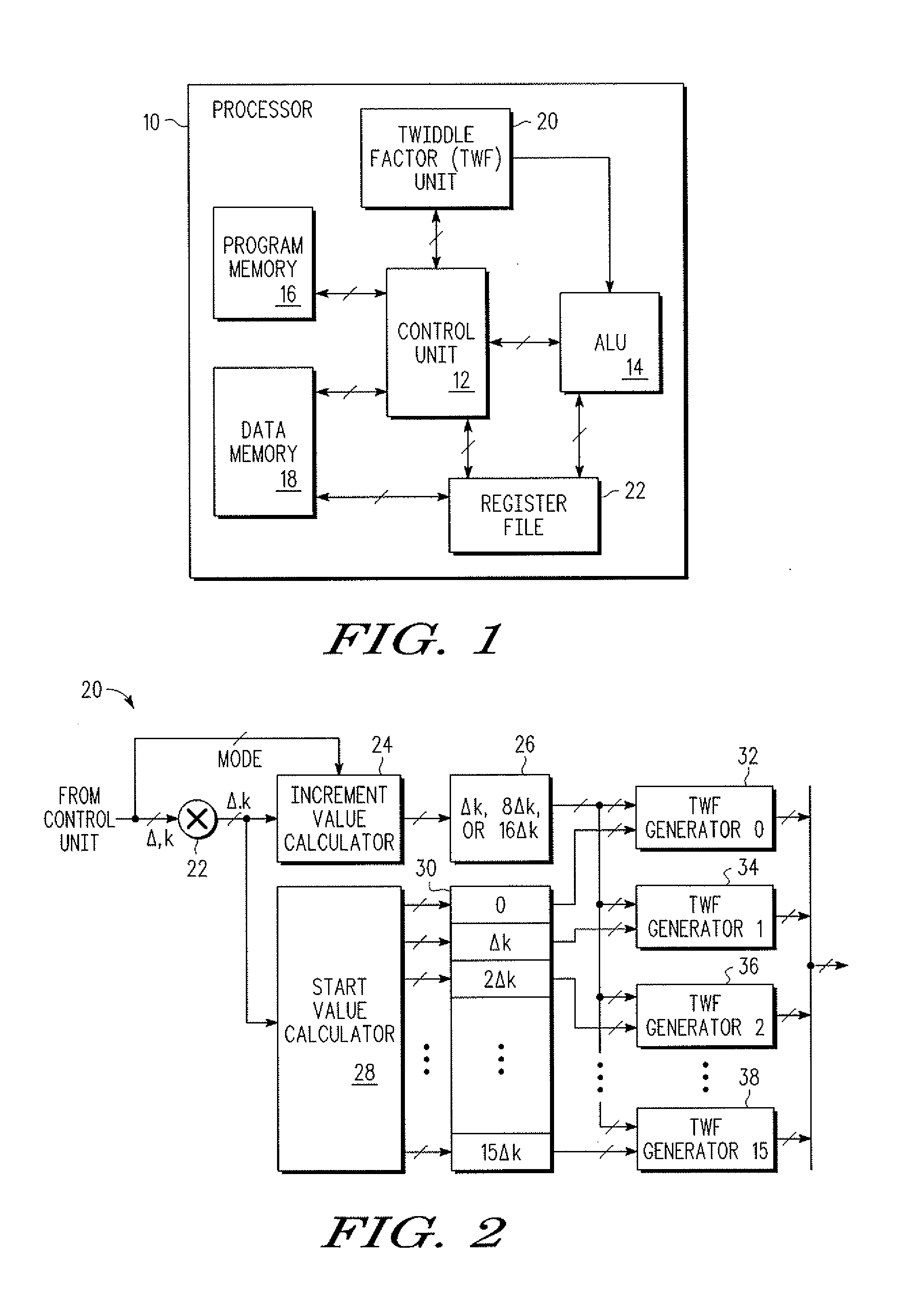 Fourier transform processing and twiddle factor generation