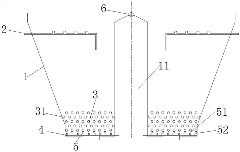 A moving bed discharge device