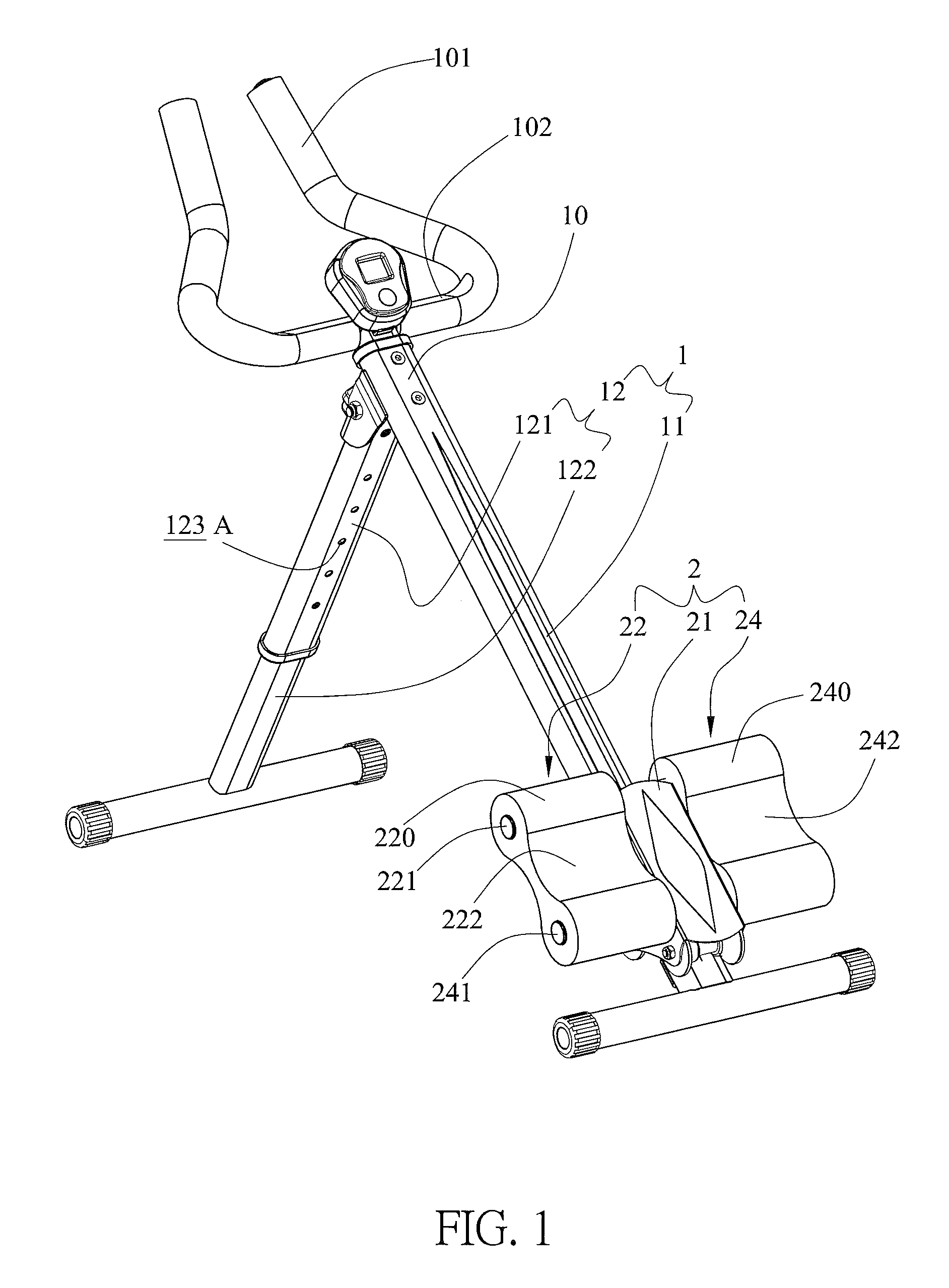 Exercise Device with Length Adjustable Leg