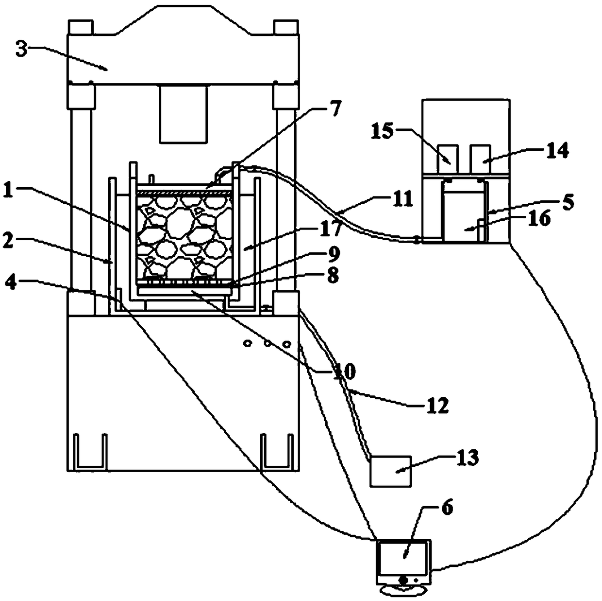 Coal gangue leaching and immersion testing device under multi-field coupling effect