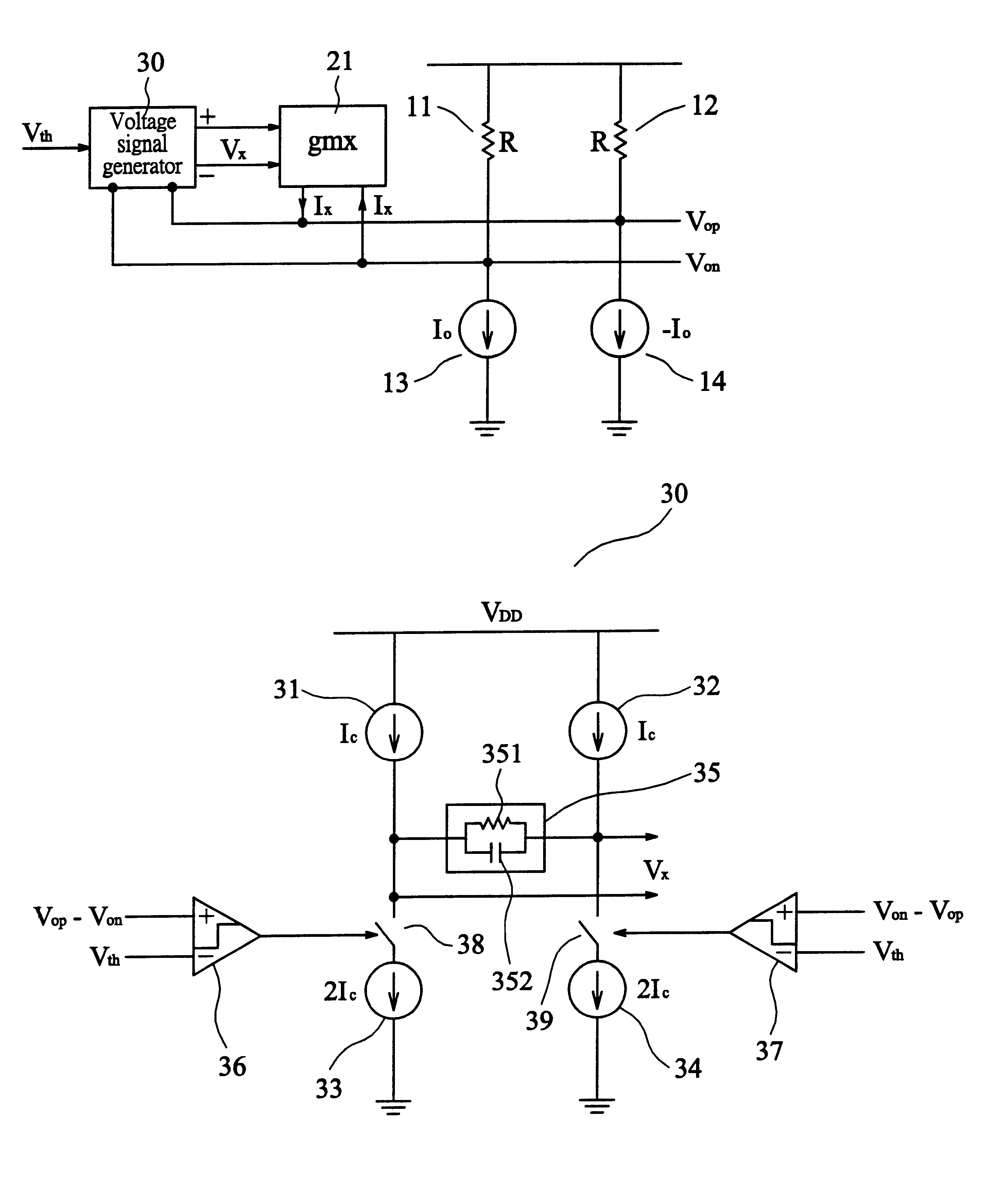 Device and method for correcting the baseline wandering of transmitting signals