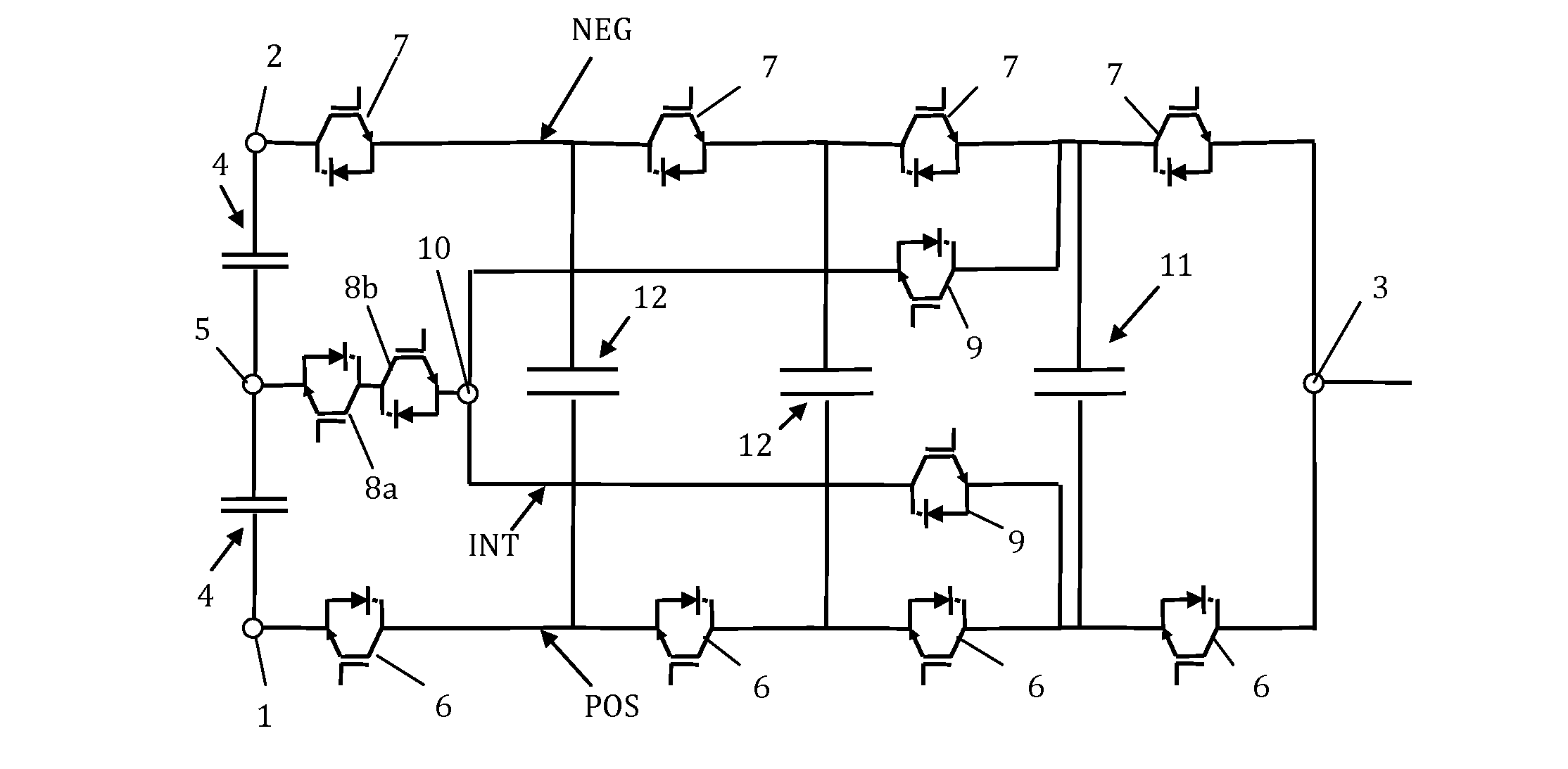 Multilevel electronic power converter