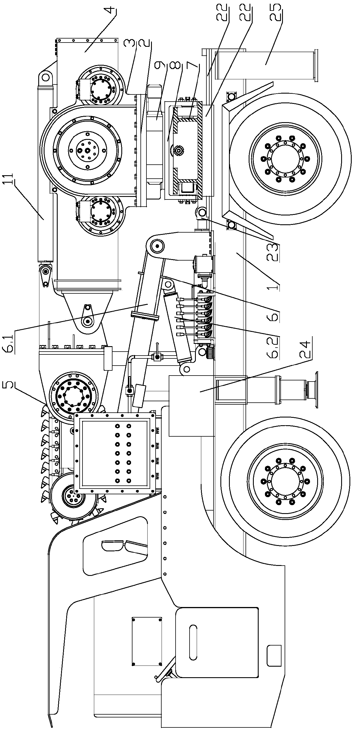 Rotary arm milling machine for coal mining roadway