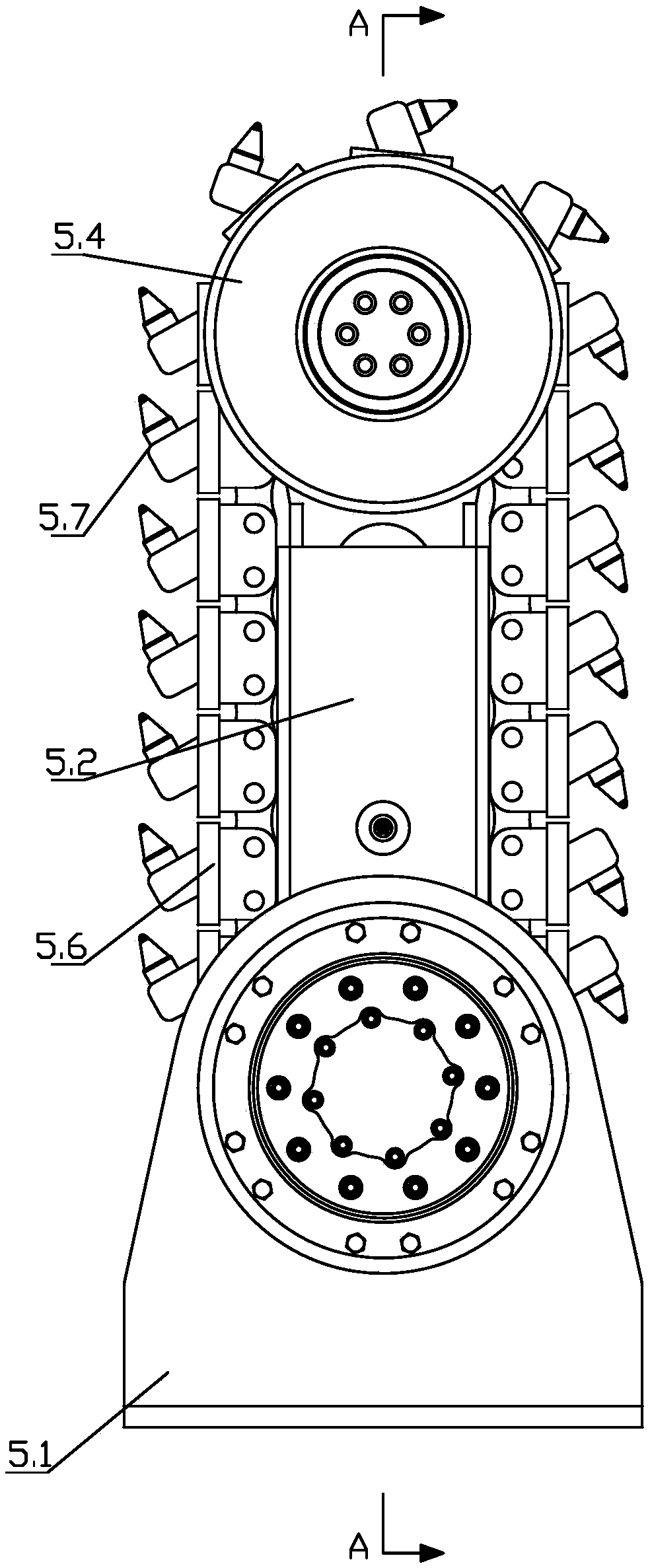 Rotary arm milling machine for coal mining roadway