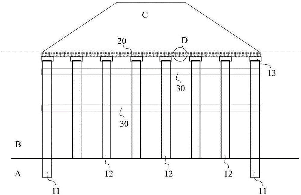 Soft soil foundation combined pile net structure