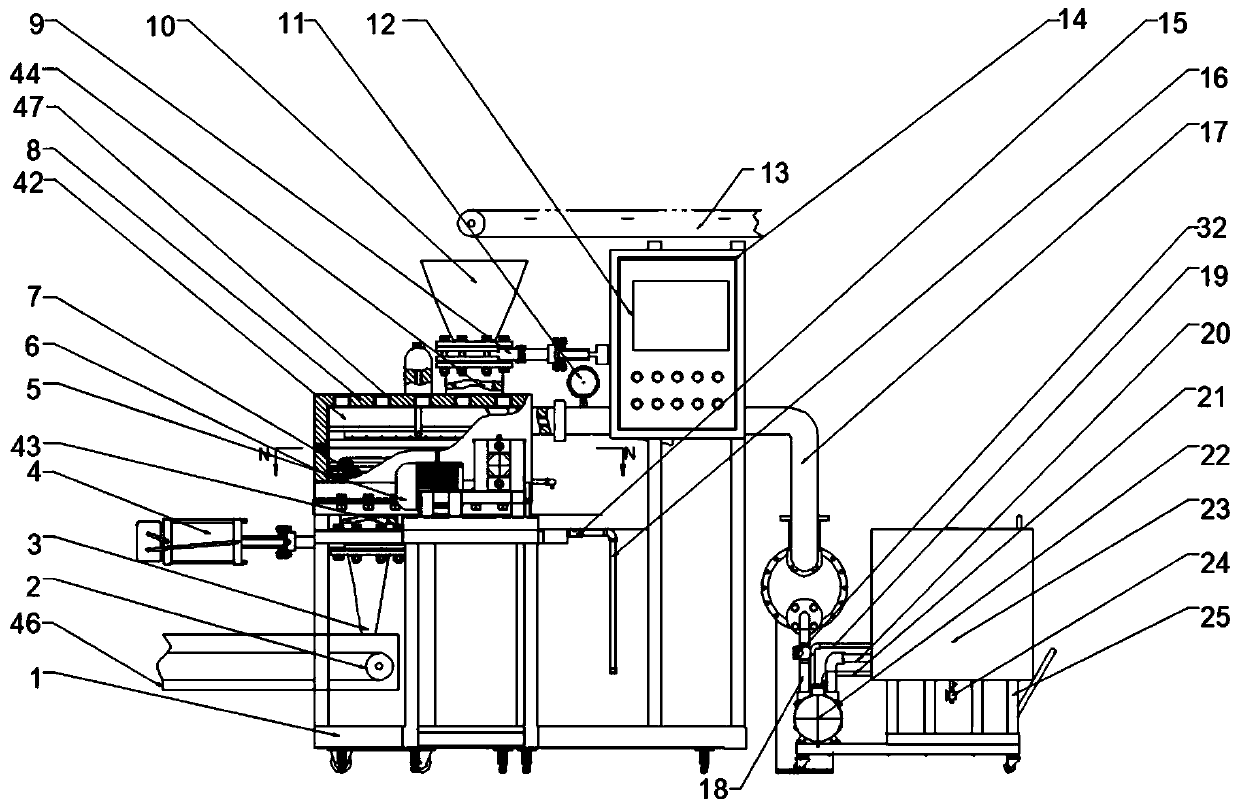 Full-automatic conveying-belt-type vacuum steam blanching equipment