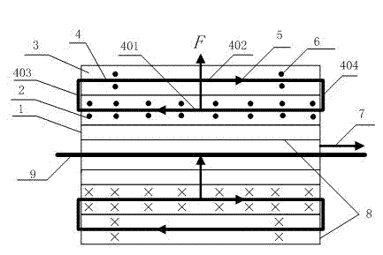 Magnetic force suspension robot for operation of overhead high-tension power transmission line