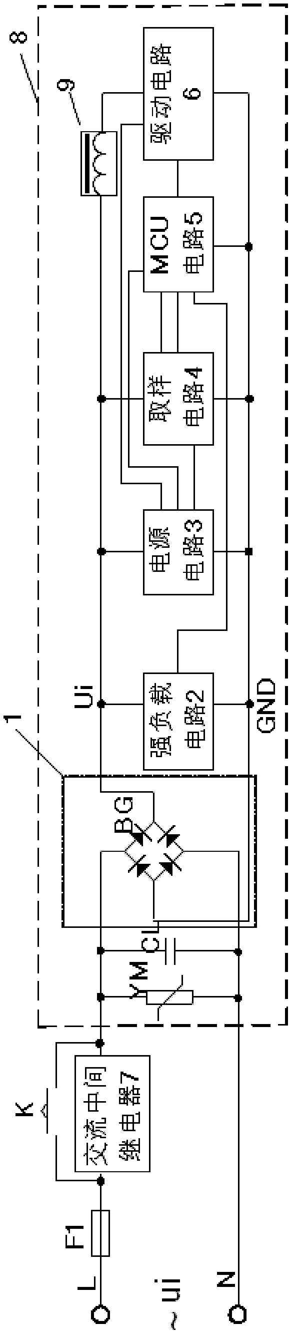 Alternating current shunt tripper suitable for working with alternating current relay in series