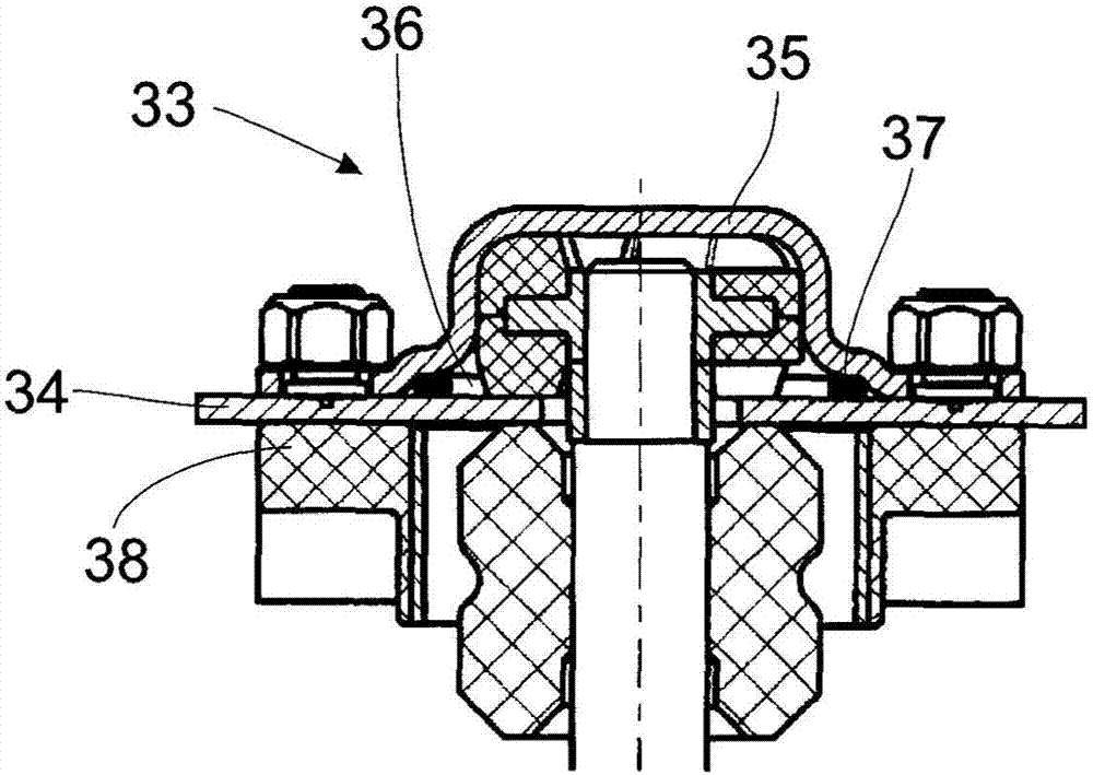 Mounting device for shock absorbers of motor vehicles