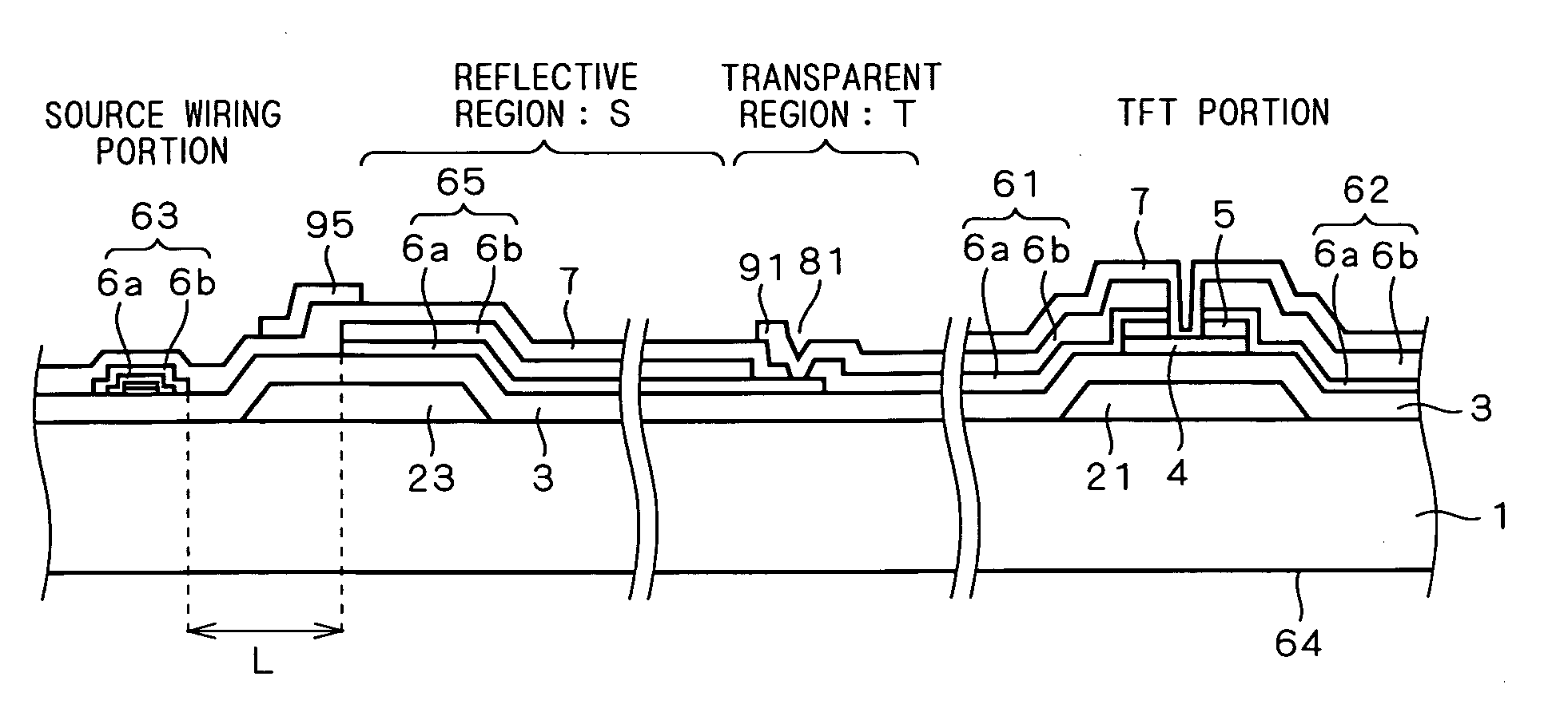 Semi-transparent TFT array substrate, and semi-transparent liquid crystal display