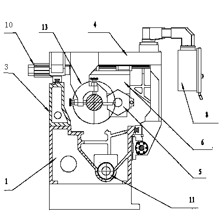 Follower rest device for horizontal gantry lathe