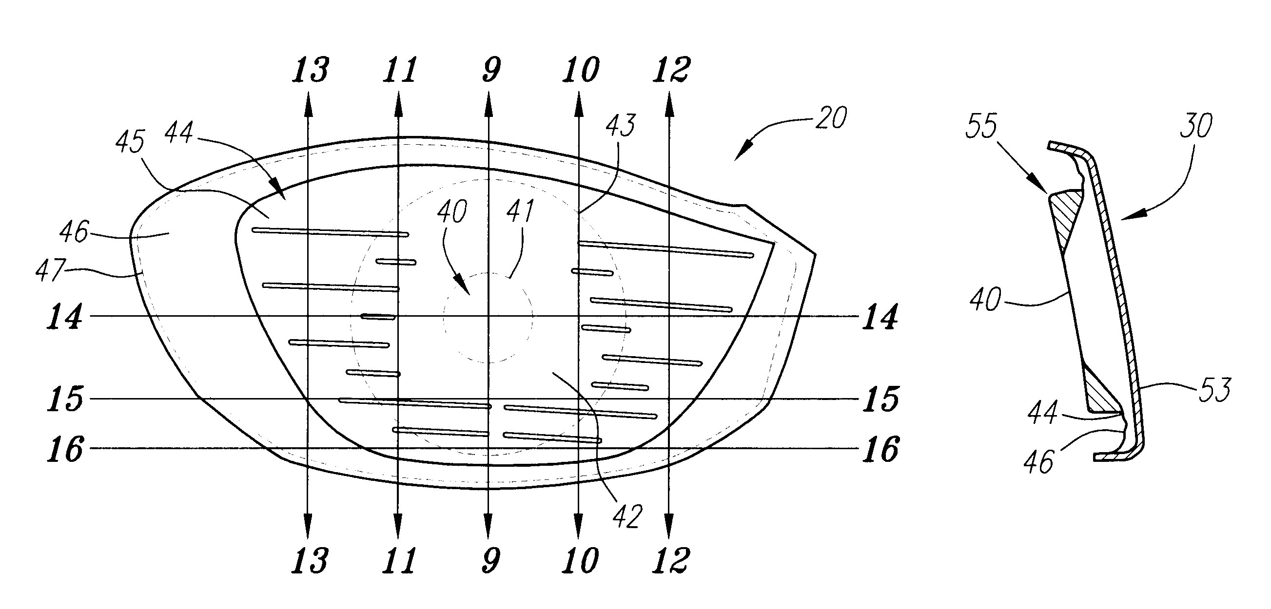 Golf club striking plate with vibration attenuation