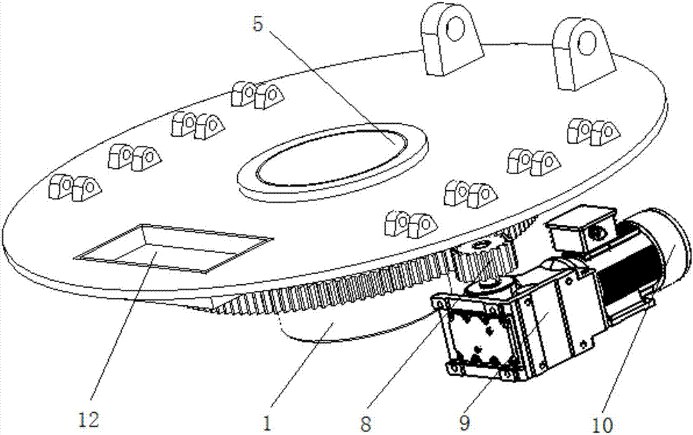 A test work platform with functions of rotation and angle adjustment