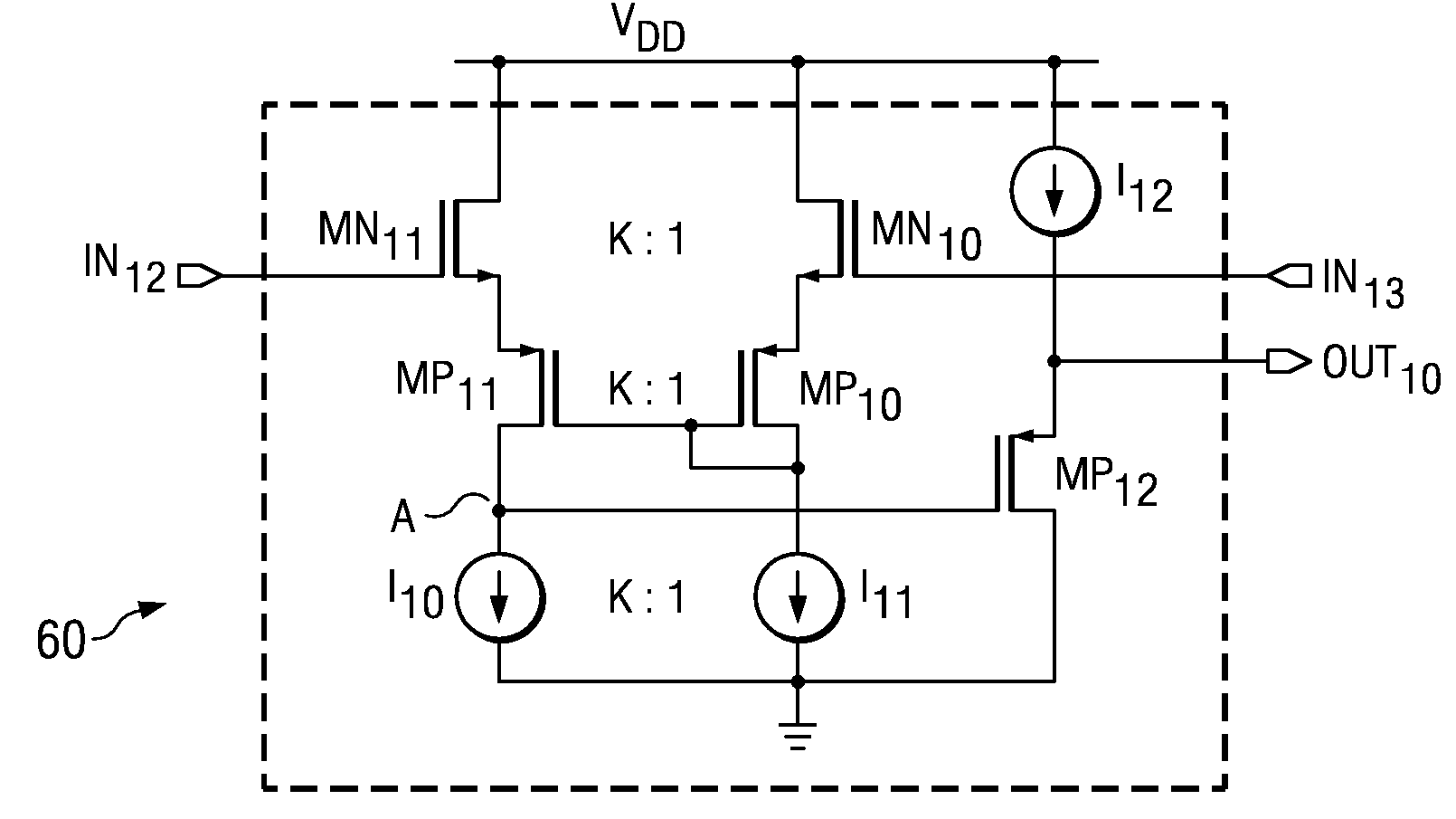 High-swing folded cascode having a novel gain-boost amplifier