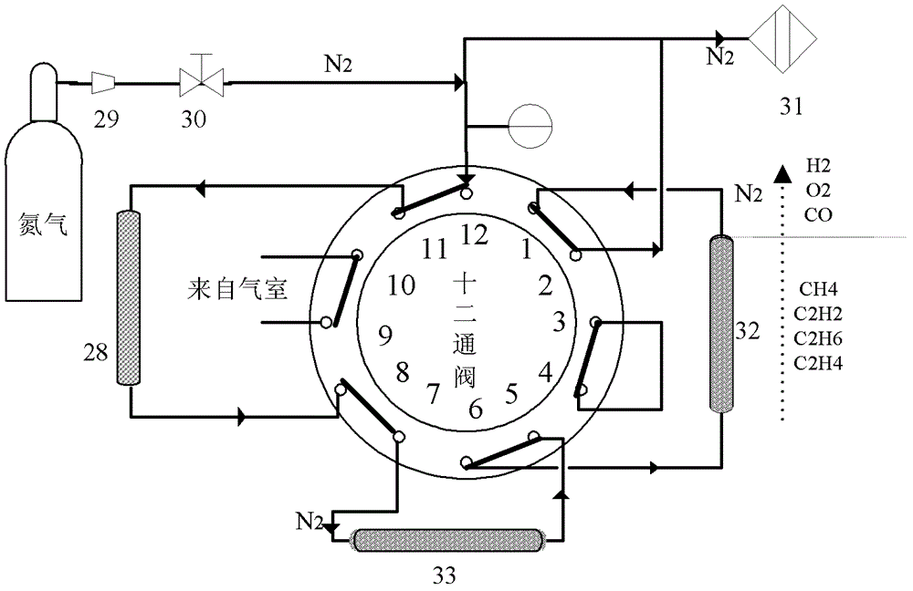 On-line detection system and method of trace dissolved gas in organic oil