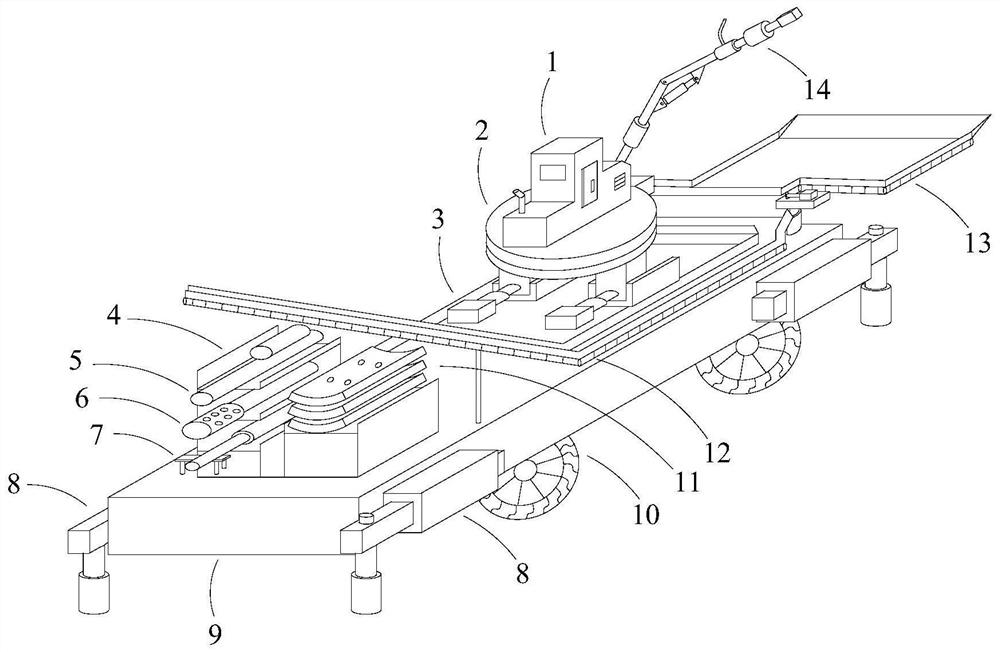 Full-mechanized construction operation vehicle for layered surrounding rock tunnel