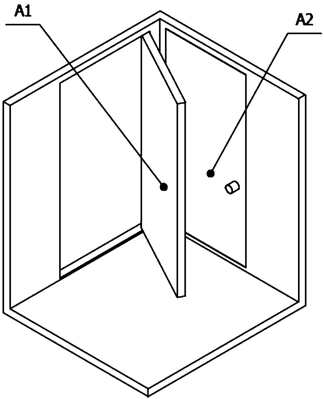 Multi-pose stop control hinge lock and door provided with same