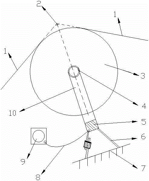 Tow tension detection device in linear movement and detection method