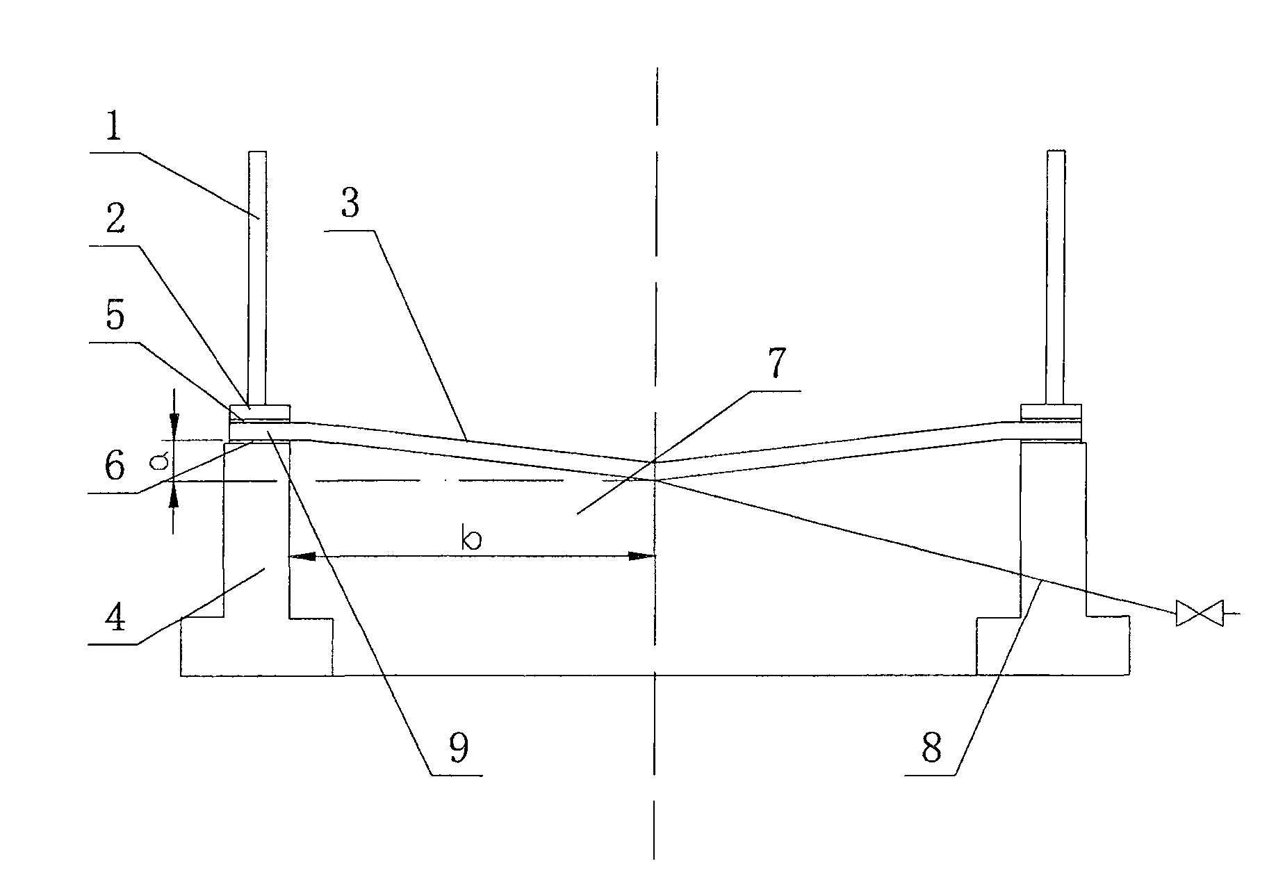 Compounded rubber vertical type storage tank conical bottom board and its manufacture method