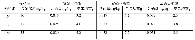 Nanometer selenium probiotics composite leaf surface nutrient solution and application thereof in production of selenium-enriched pears