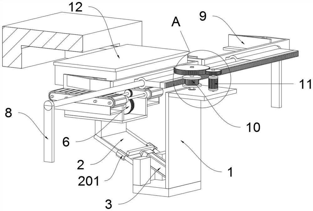 Automatic replacement device for new energy sky train power battery pack