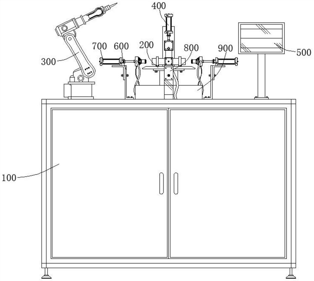 Valve welding and air tightness detection integrated device