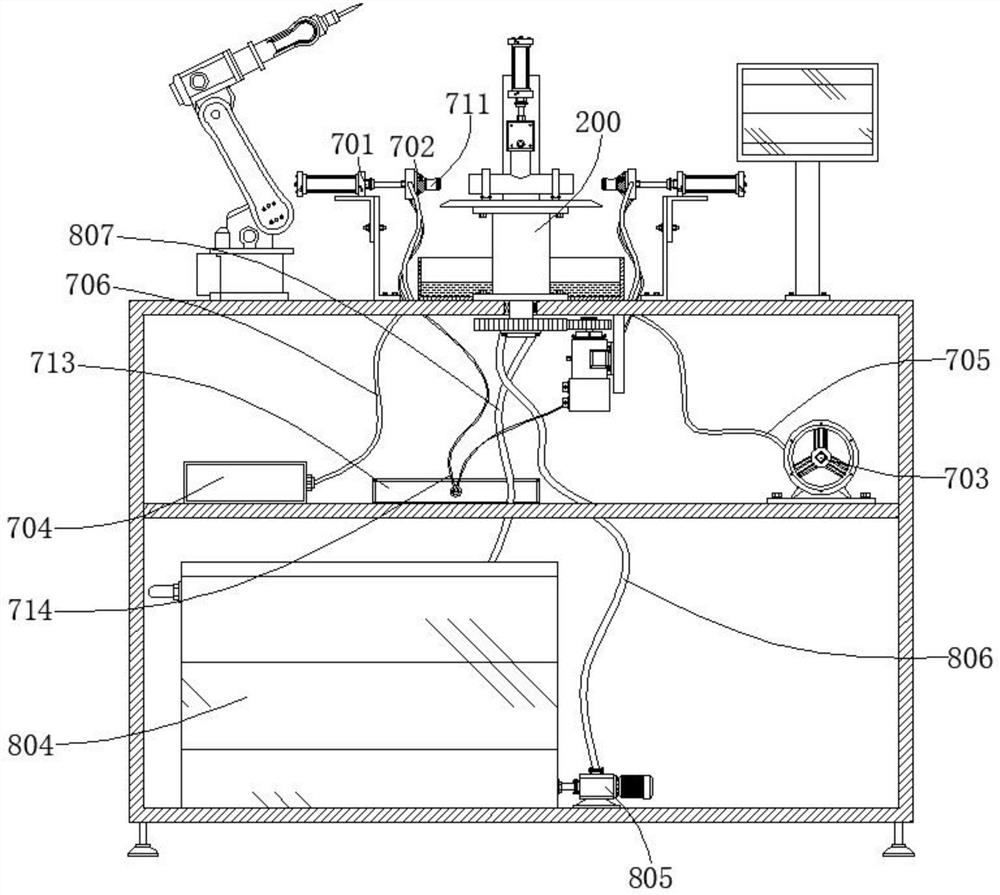 Valve welding and air tightness detection integrated device