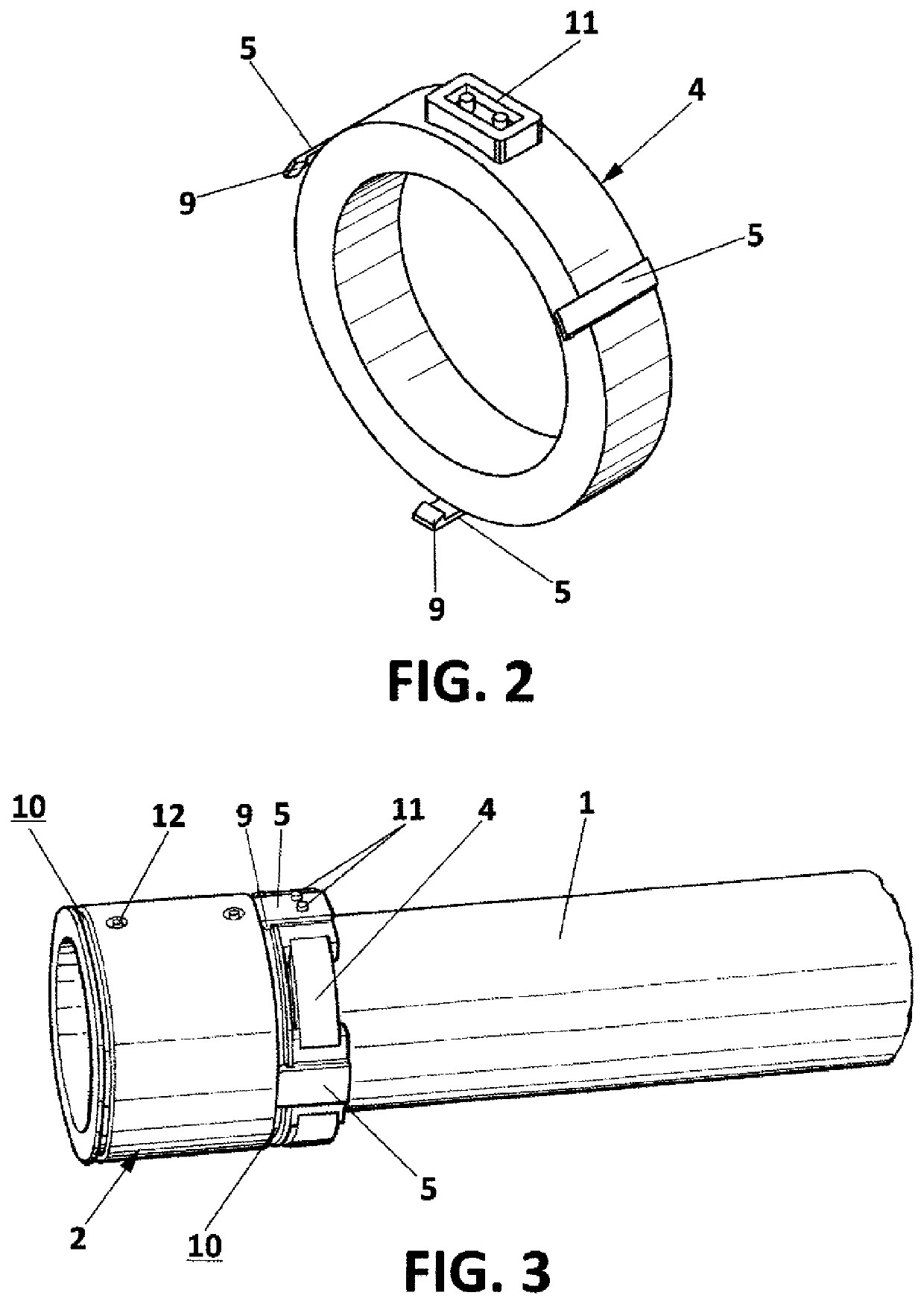 Connection device for pipe elements