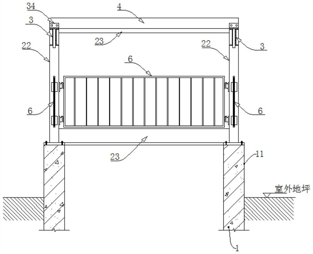 Ventilation shaft assembly type steel structure anti-collapse shed frame in civil air defense construction