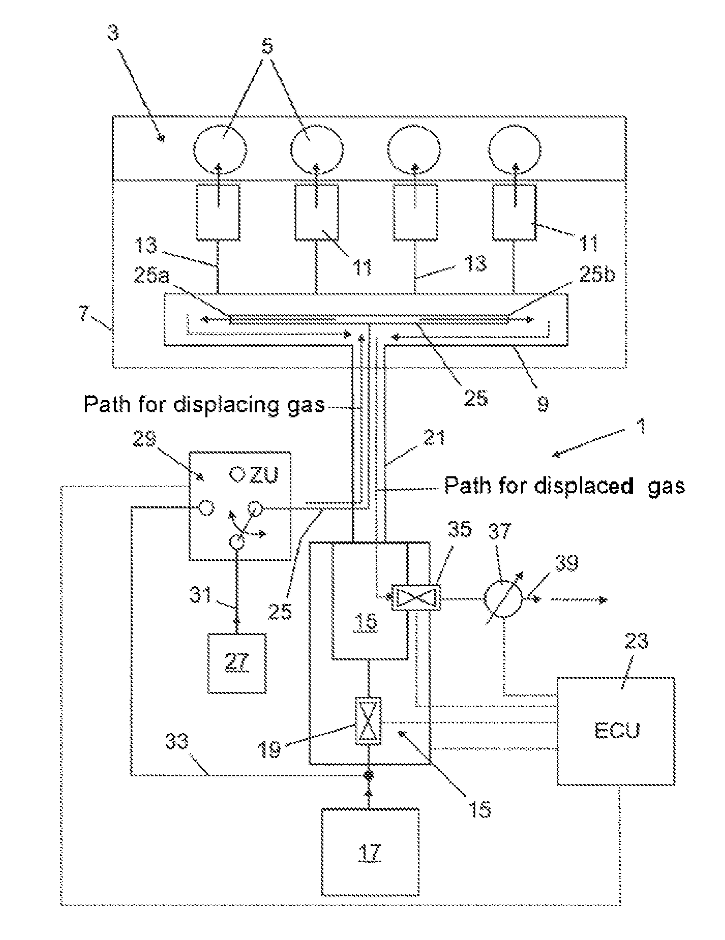 Gas engine assembly