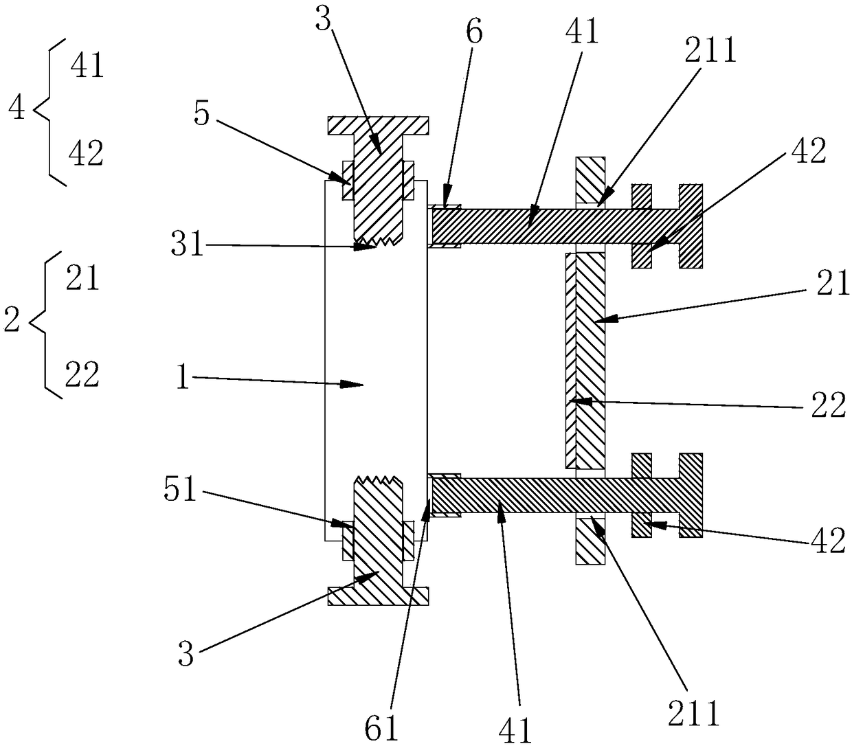 Outboard pipe pressure testing sealing tool and outboard pipe device